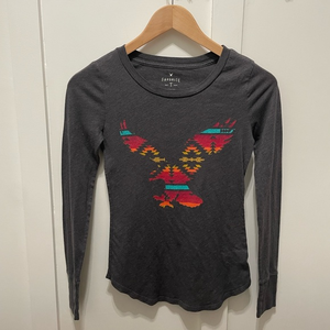 America. Eagle Outfitters Size‎  XS | Long Sleeve Grey Shirt | lightweight